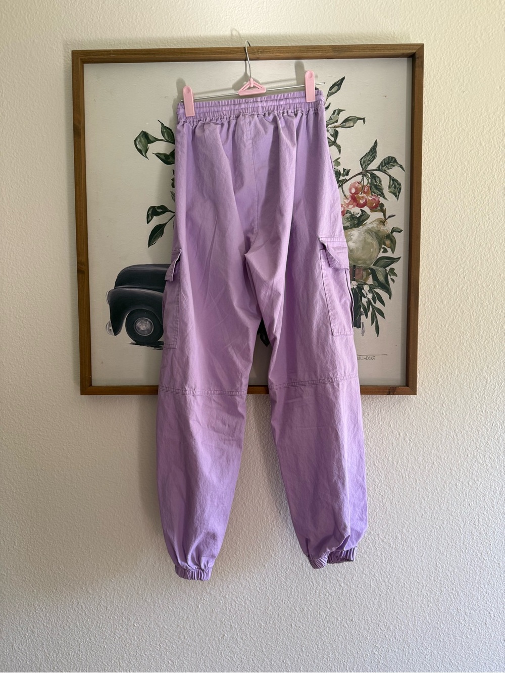 Lavender Cargo Joggers with Drawstring Waist - Picture 4 of 4